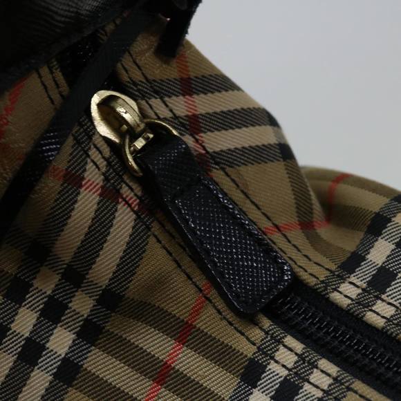 BURBERRY Nova Check Shoulder Bag Canvas Beige Black Auth bs12775 - Picture 10 of 16